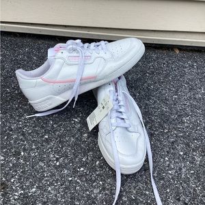 Adidas Women Continental 80 White/TruePink/ClearPink G27722 sz 11 new